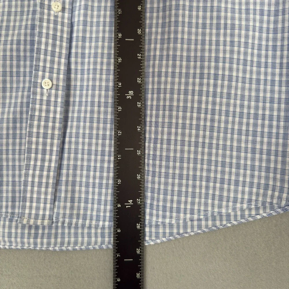 Polo Ralph Lauren Oxford Dress Shirt Men's Size 16‎ Blue Check Plaid Classic Fit